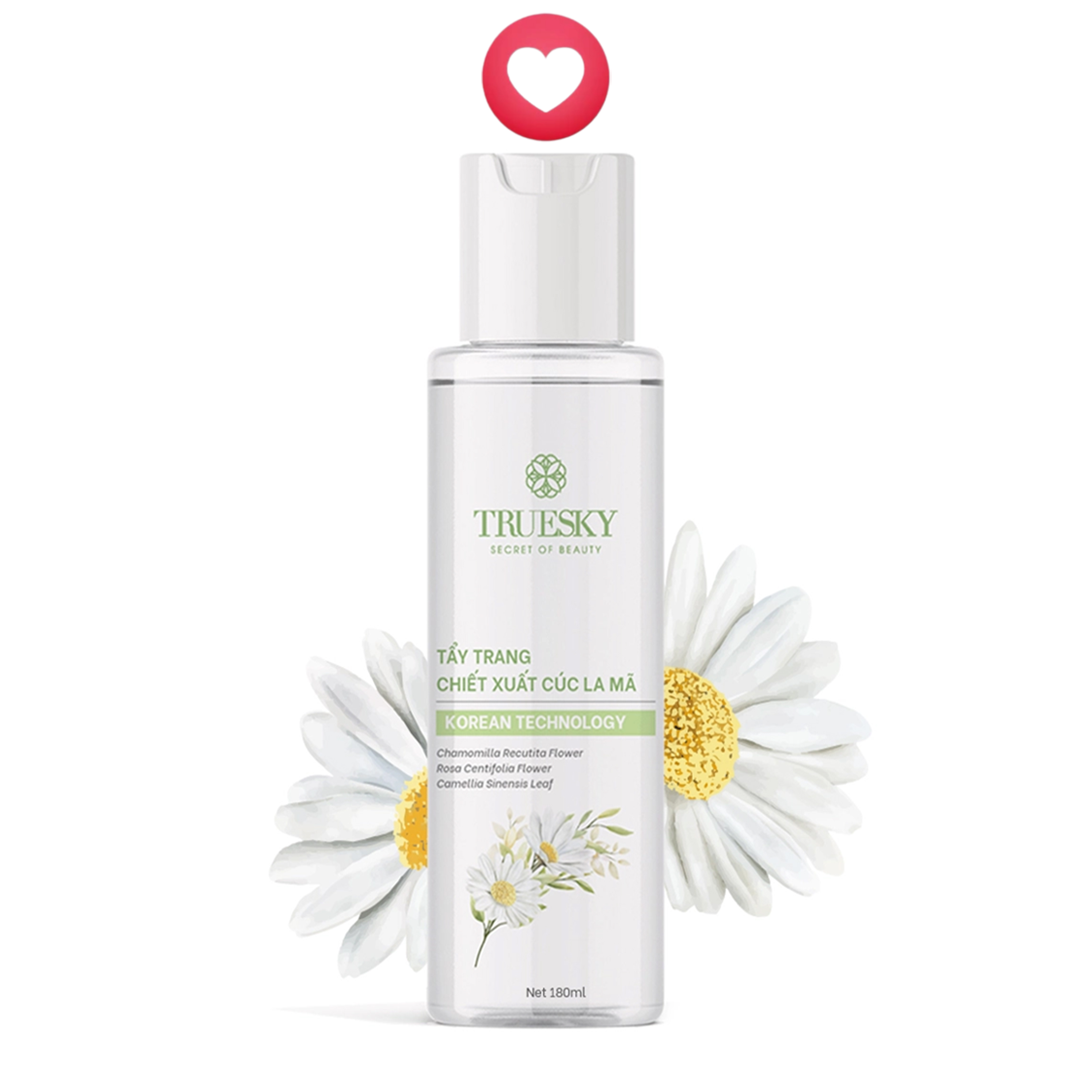 Nước tẩy trang thiên nhiên chiết xuất hoa cúc la mã Truesky 180ml