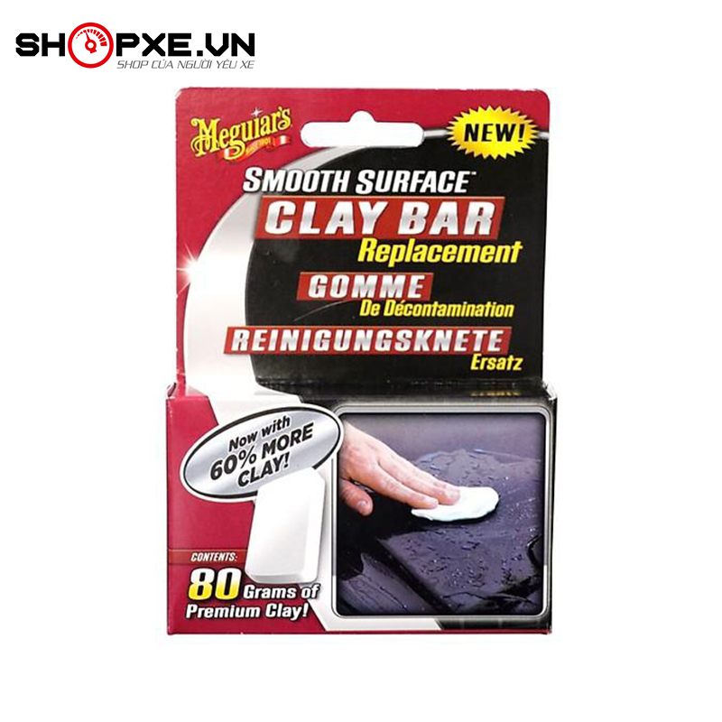 Đất sét tẩy bụi sơn chuyên dụng cho xe ô tô - Meguiar's Smooth Surface Clay Bar- G1001EU, 80gr
