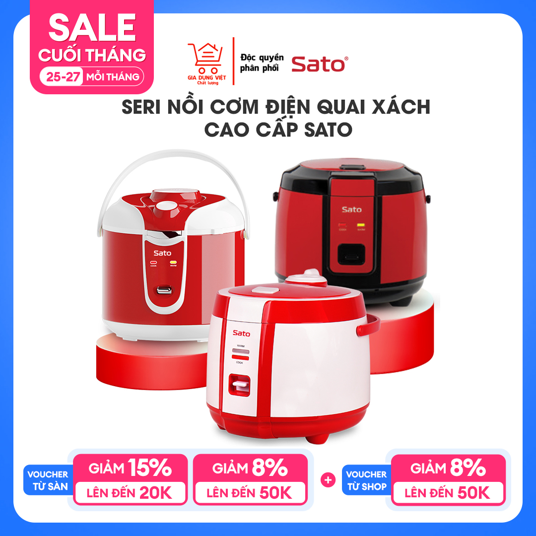 Seri nồi cơm điện quai xách cao cấp Sato