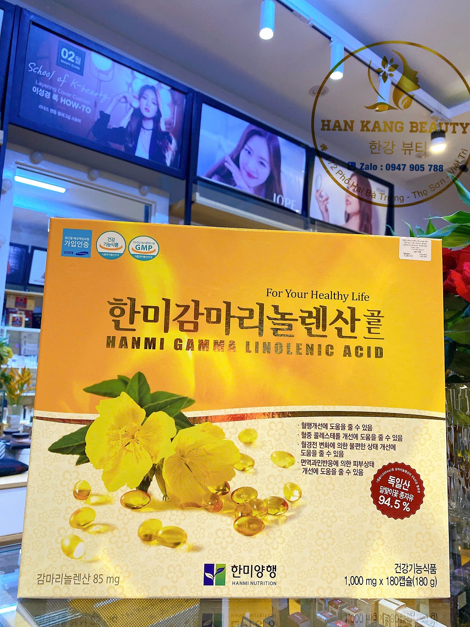 Viên Uống Điều Hòa Nội Tiết Tố Hoa Anh Thảo Hanmi Gamma Linolenic Acid 180 Viên