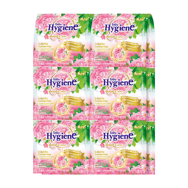 [HCM]Nước xả vải đậm đặc Hygiene Thái Lan [ Combo 2 dây/12 gói]. Màu hồng hoa natura