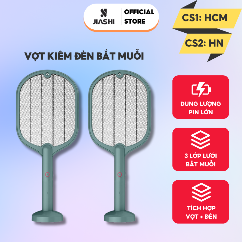 Vợt bắt muỗi kiêm đèn bắt muỗi JIASHI tự động thông minh, pin sạc cao cấp 1200mAh siêu bền - VBM01