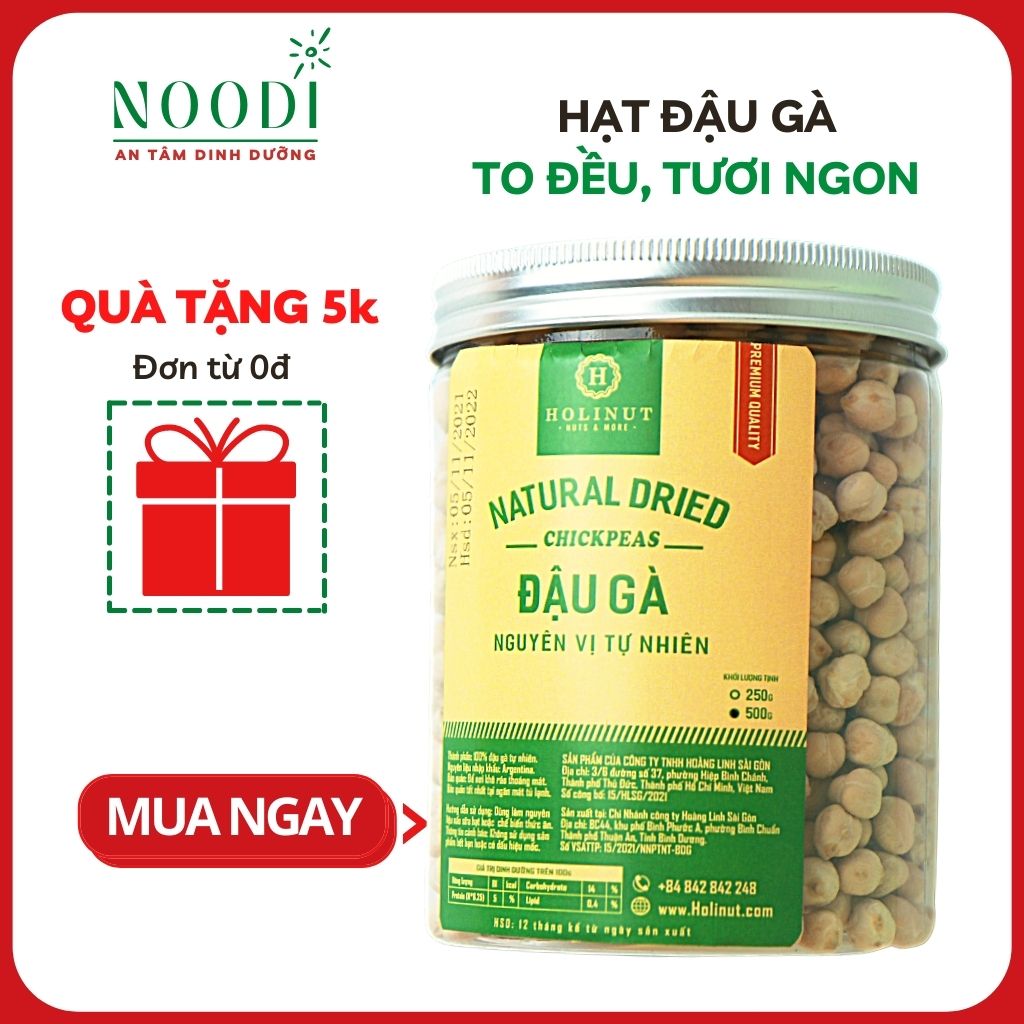 Hạt đậu gà Argentina 500g Holinut - hộp đậu gà cho bé ăn dặm