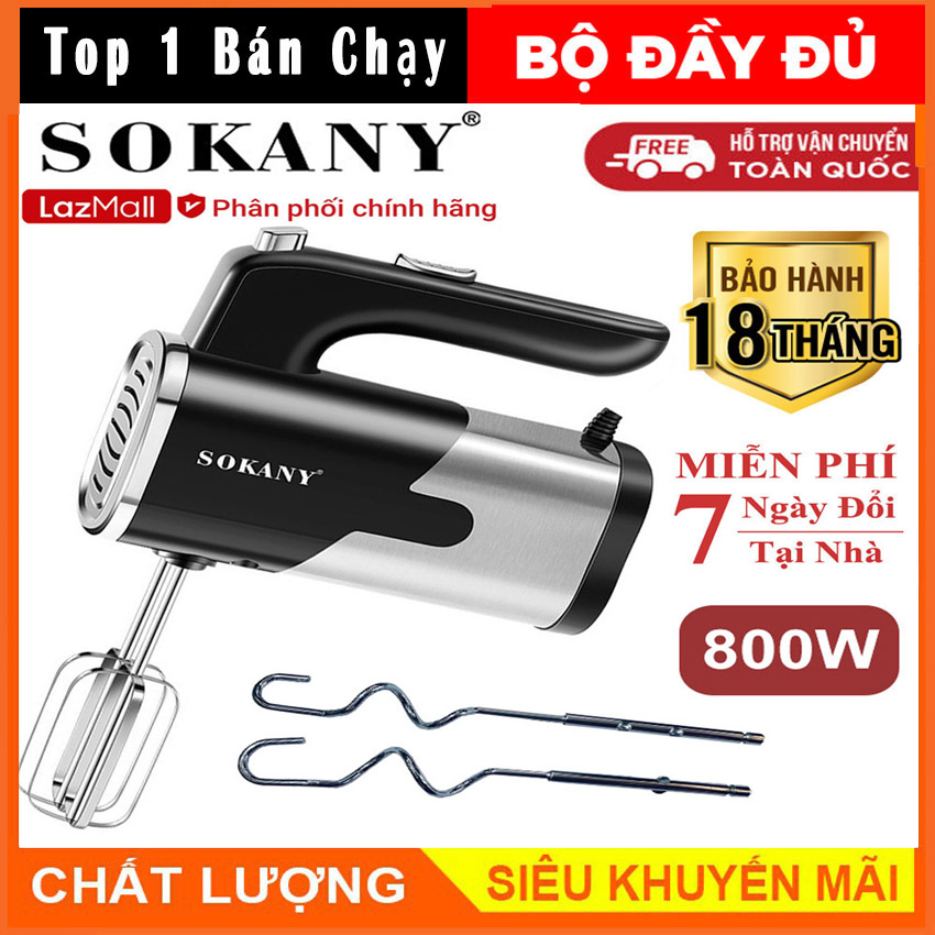 Máy đánh trứng sokany 800w đánh được bột, có 5 tốc độ điều chỉnh chuyên dụng sk-6621 laz hcm