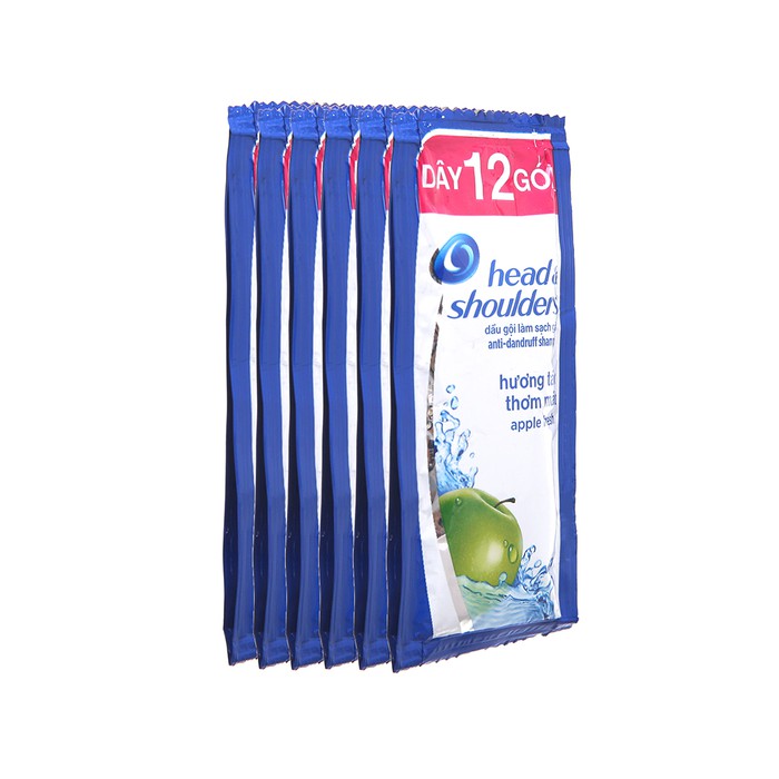 Combo 6 dây dầu gội sạch gàu head & shoulders hương táo thơm mát 5.7ml x 12 gói