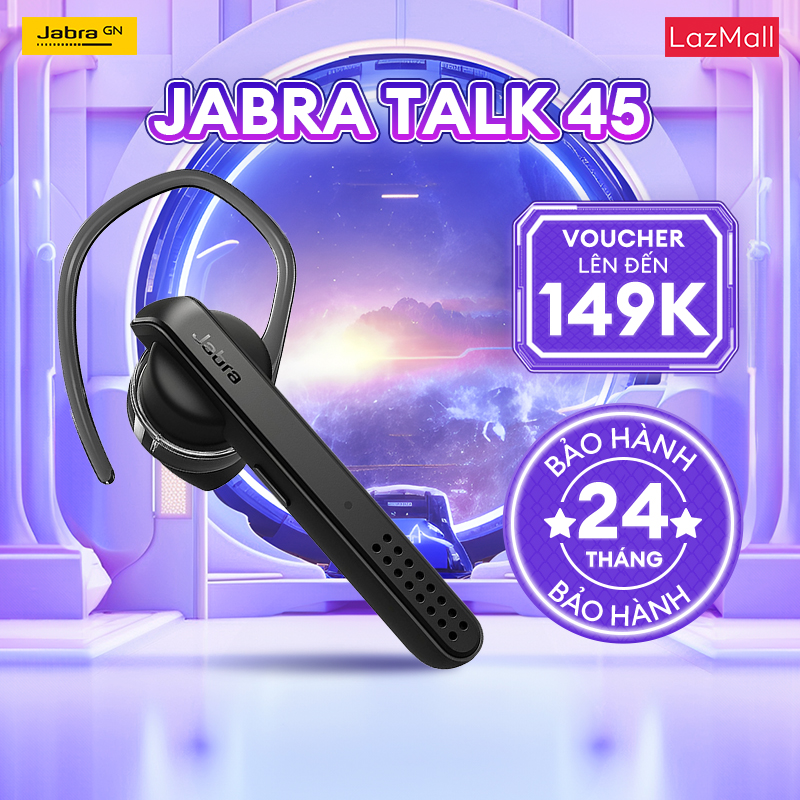 Tai Nghe Bluetooth Jabra Talk 45 Đàm Thoại Nghe Nhạc HD Voice  6H Sử Dụng  30m Range  A2DP FM Radio  Hàng Chính Hãng
