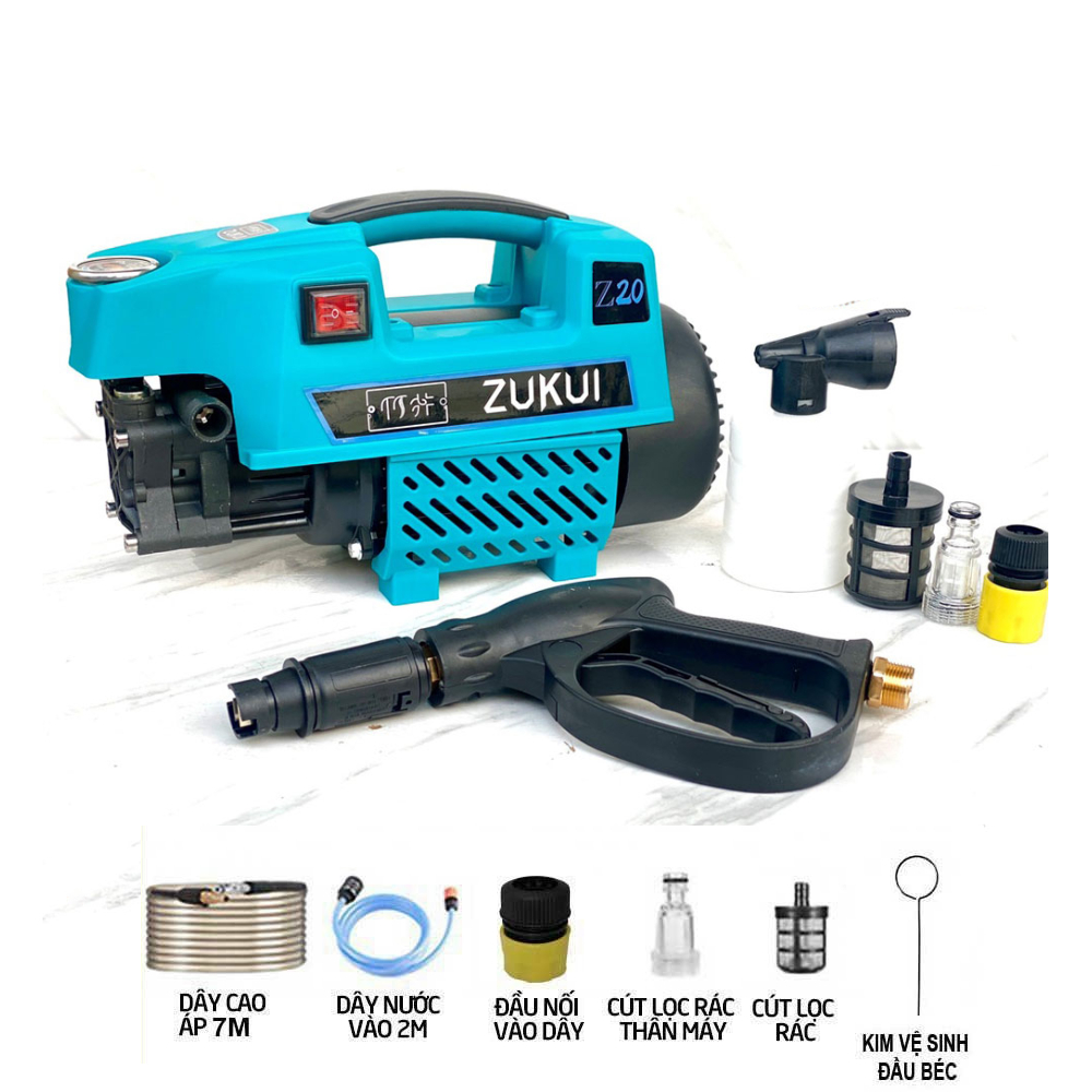 Máy rửa xe zukui 2400w-tặng kèm thanh nối dài 25cm - bảo hành 12 tháng