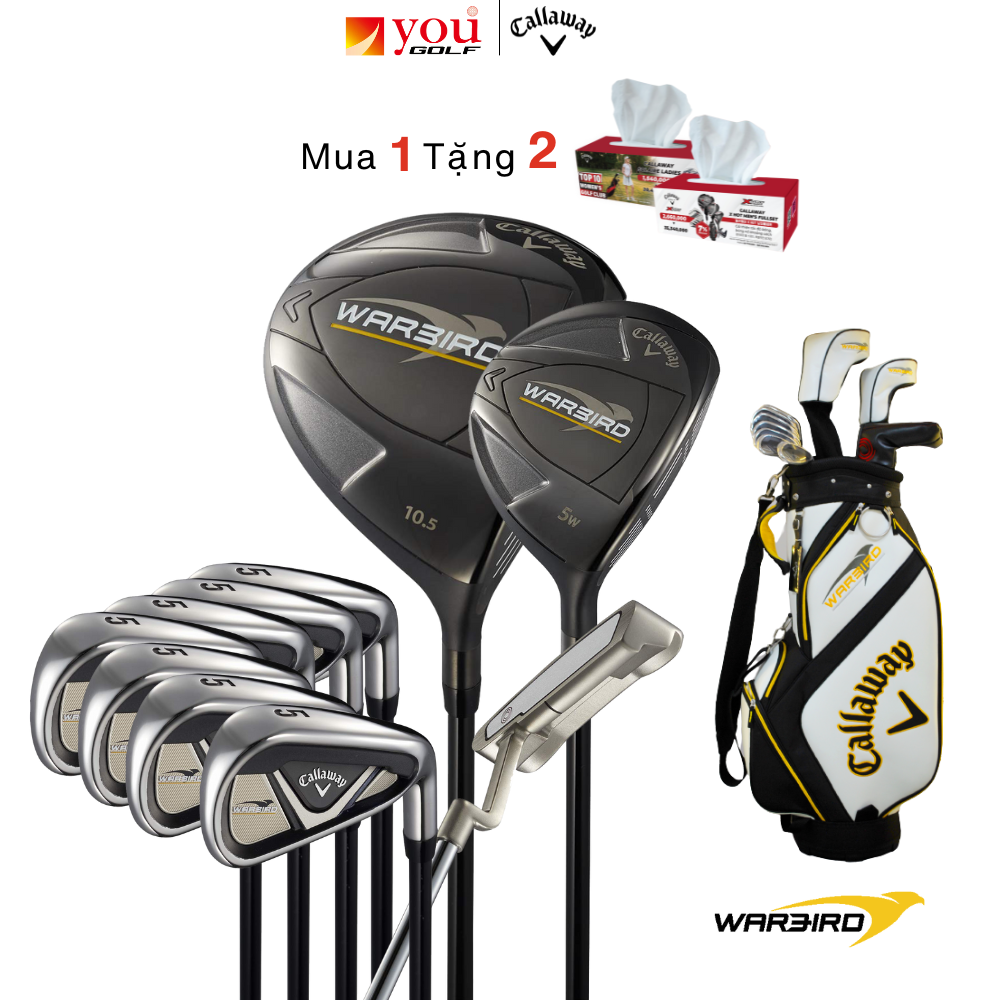 (Chính Hãng) Bộ Gậy Golf Nam Callaway Warbird - 10 Gậy New Shaft Steel Flex S - Shaft Graphite Flex R