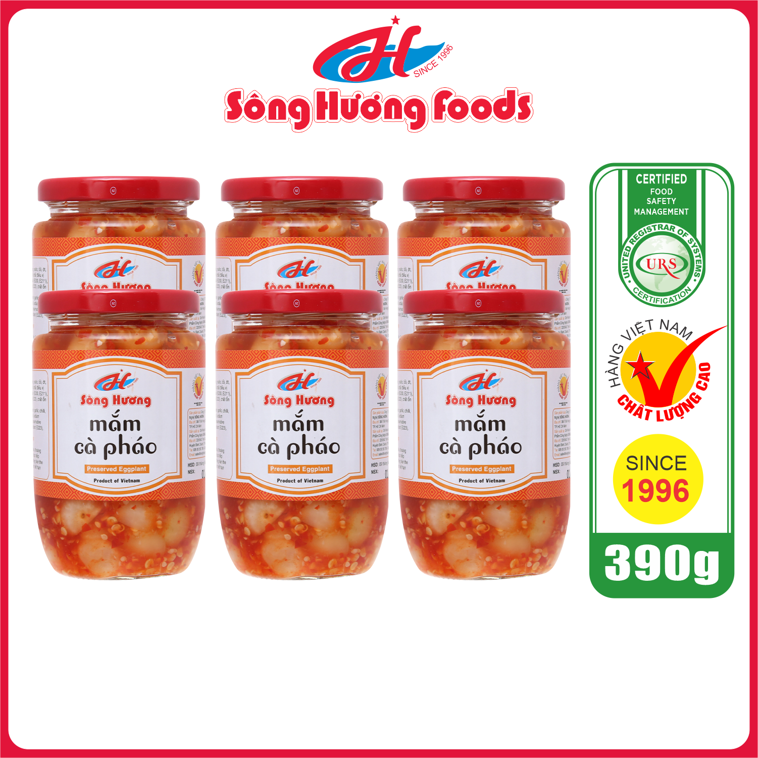 6 hũ mắm cà pháo sông hương foods hũ 390g - ăn kèm cơm , bún , phở , mì tôm , ăn vặt , thịt nướng