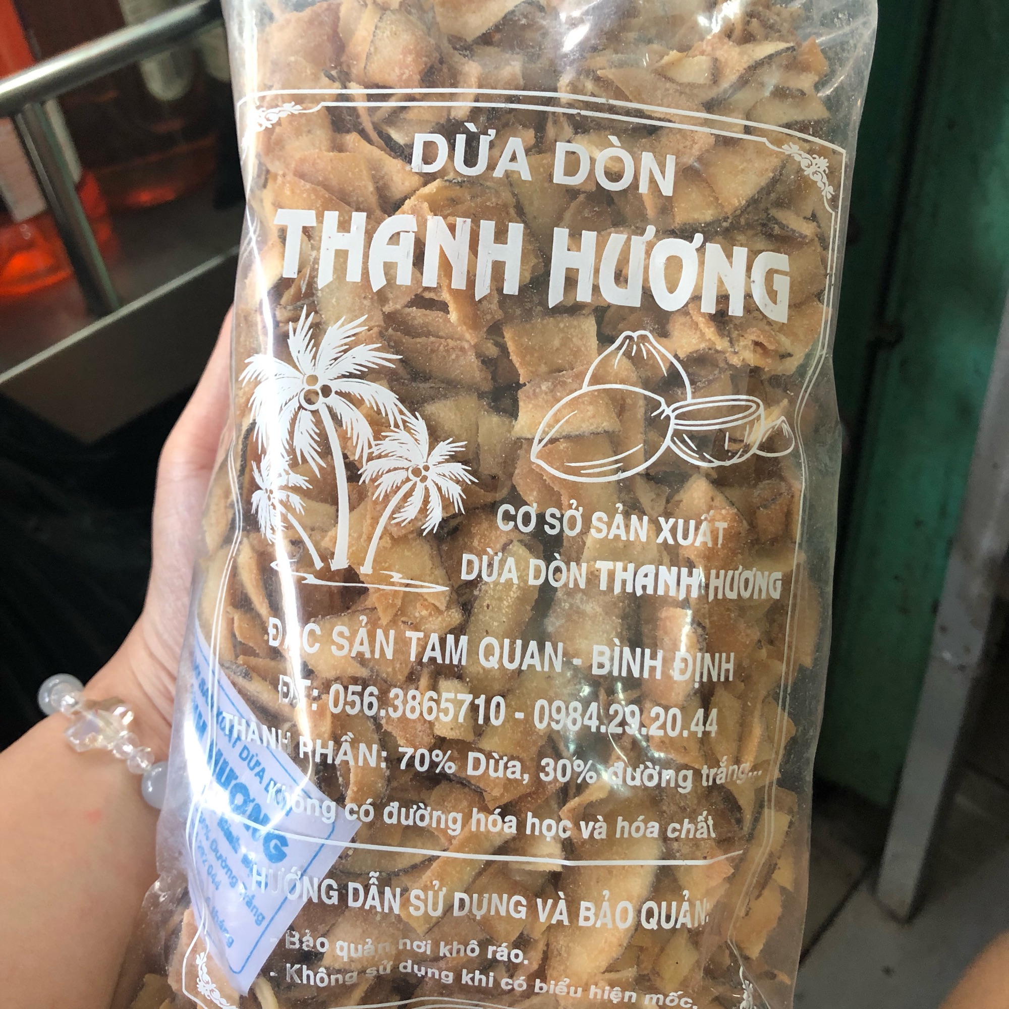 Combo 2 gói dừa sấy giòn thanh hương 500gr