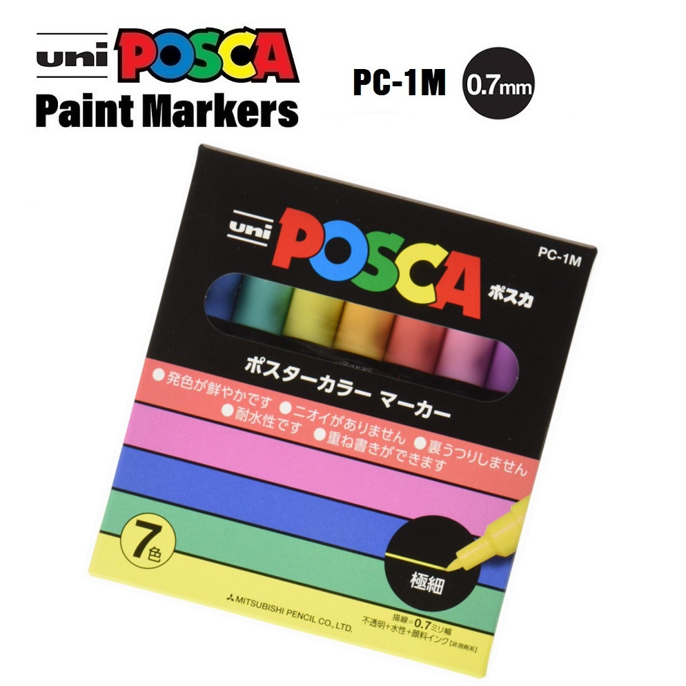 Set bút vẽ trên nhiều chất liệu Uni Posca Paint Marker PC-1M