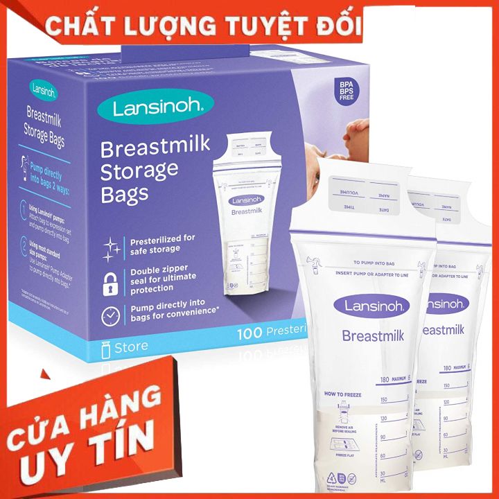 [HCM]Túi Trữ Sữa Lansinoh 2 Lớp Khoá Kéo