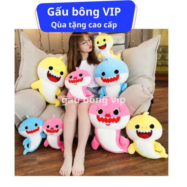 Gấu Bông Cá Mập Baby Shark Gấu Bông VIP TPHCM, Thú Nhồi Bông Cá Mập, Cá Mập Bông Baby Shark,  Đồ Chơi Dễ Thương Cute An Toàn Cho Bé, Hot Qùa Tặng Cao Cấp