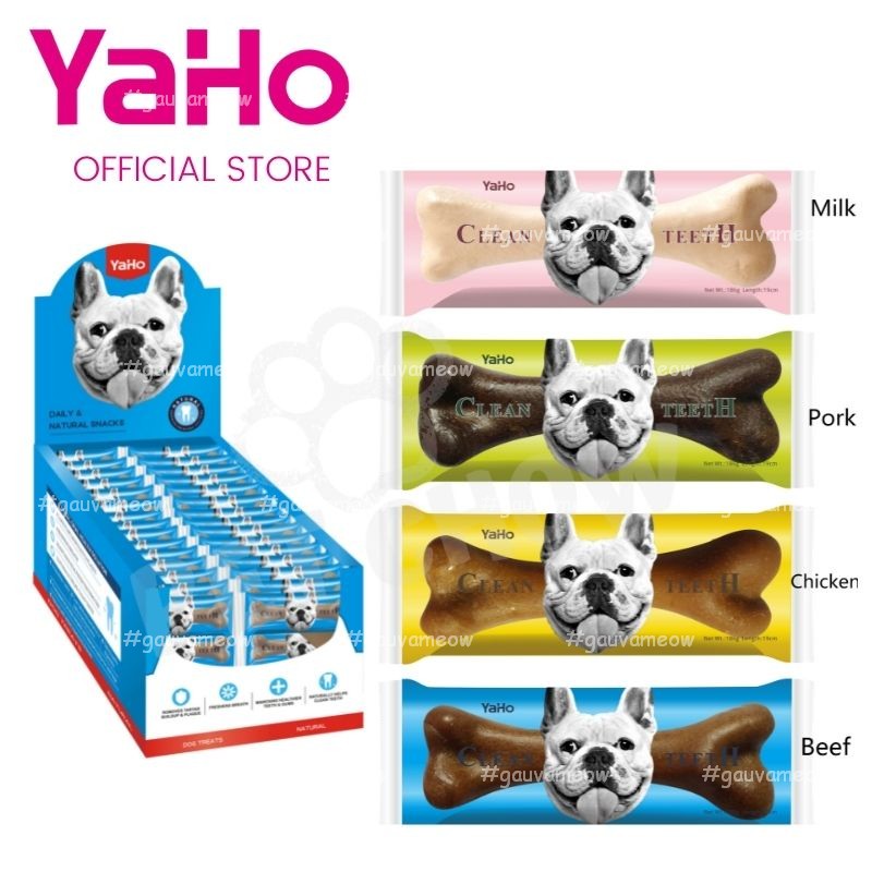 Xương gặm sạch răng cho chó YaHo Dental Bone Chews hình xương 25grx10