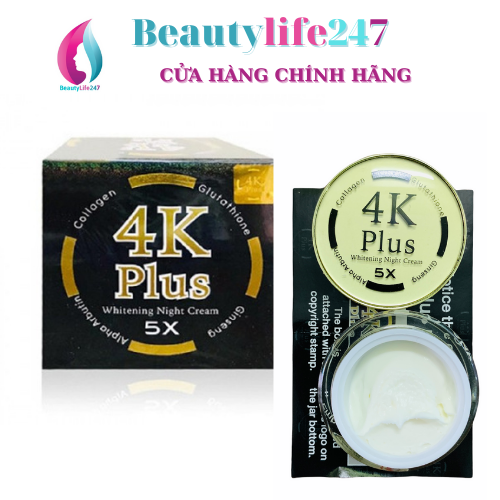 [HCM]KEM DƯỠNG TRẮNG DA MẶT BAN ĐÊM 4K PLUS WHITENING NIGHT CREAM THÁI LAN Hộp 20GRAM