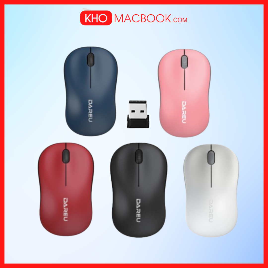 Chuột không dây dareu lm106g, chuột không dây dareu wireless lm106g, chuột dareu màu trắng, màu đỏ