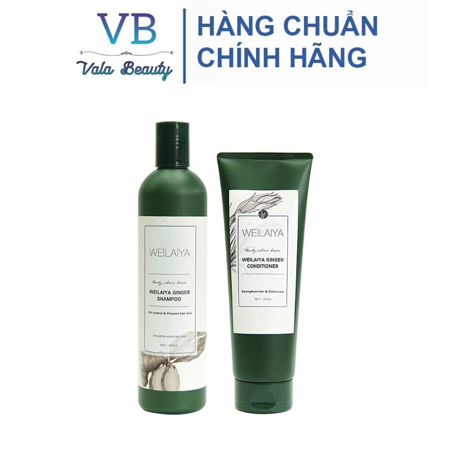 Dầu gội gừng Weilaiya Chính Hãng Ginger Shampoo & Conditioner Vala Beauty giúp dưỡng tóc kích mọc tóc nhanh dành cho tóc dầu