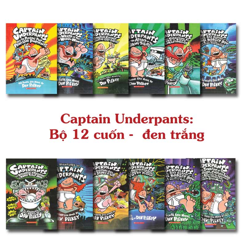 Captain Underpants – 12 books | Sách Tiếng Anh