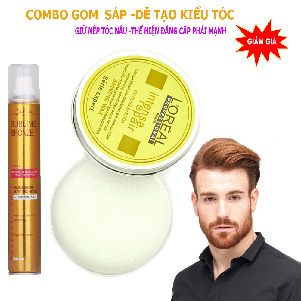 GÔM VÀ SÁP,GÔM XỊT TÓC NAM +SÁP TẠO KIỂU TÓC,COM BO GÔM SÁP VUỐT TÓC GIỮ NẾP NÂU 46 TIẾNG,PHONG CÁCH THỂ HIỆN ĐĂNG CẤP CỦA PHÁI MẠNH