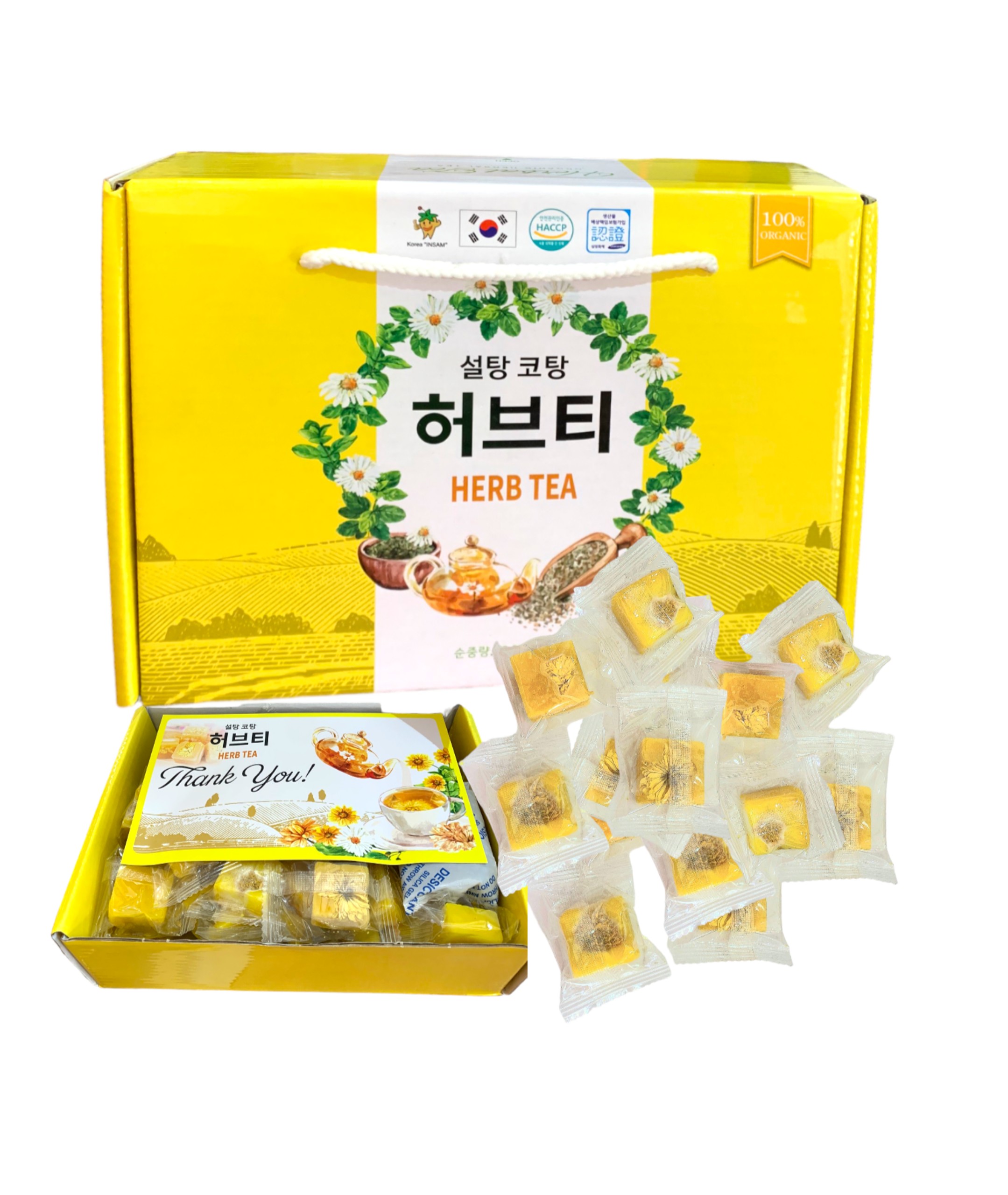 Trà hoa cúc đường phèn mật ong natural herb tea hàn quốc 1kg