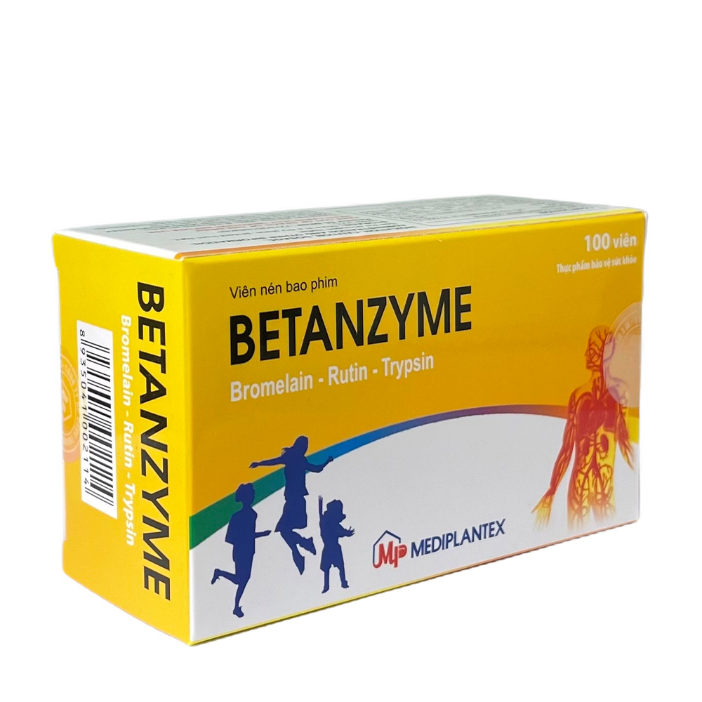 Viên uống giảm phù nề - giảm sưng viêm họng viêm amidan Betanzyme