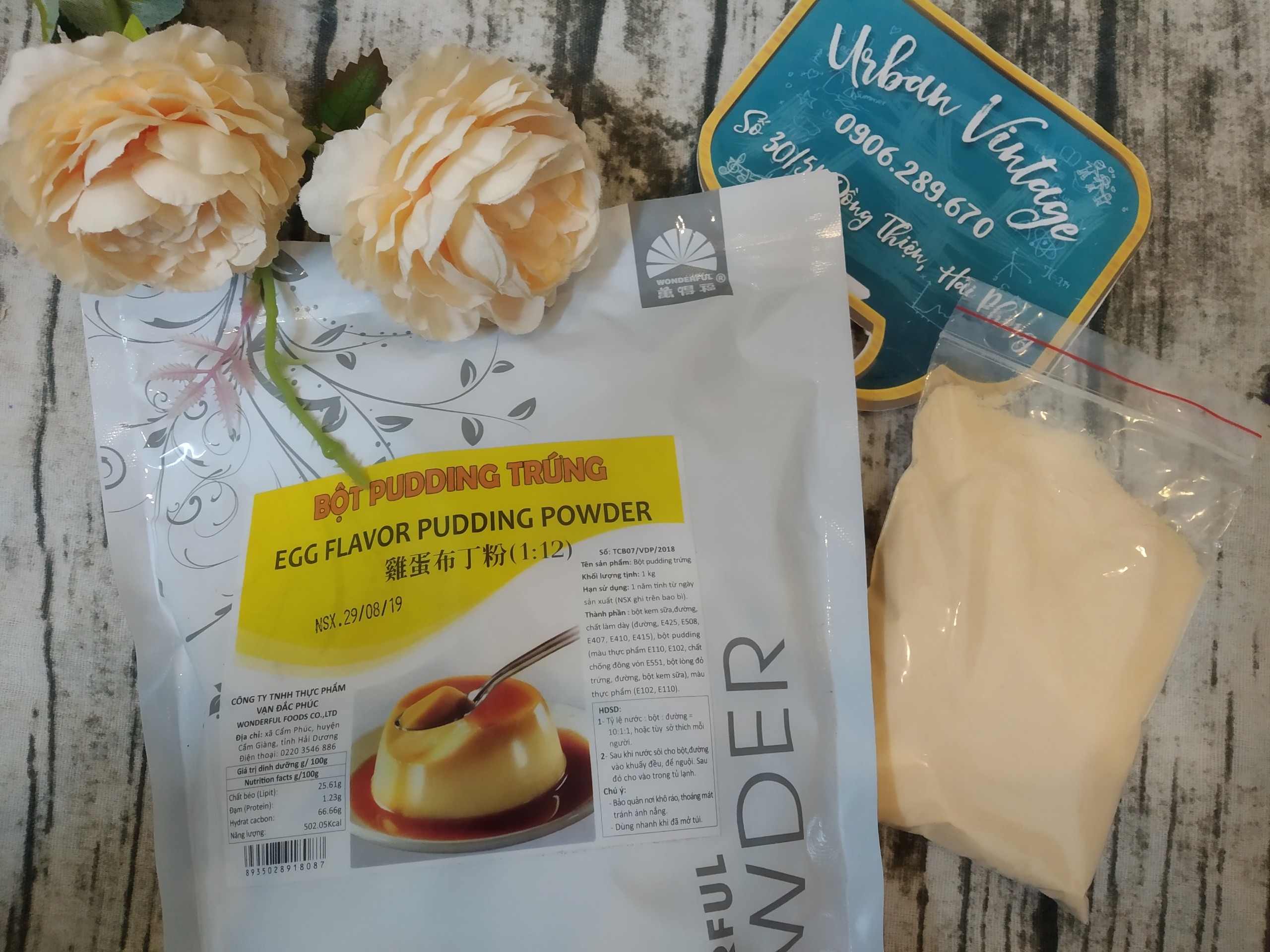 Bột Pudding Trứng WONDERFUL 100g (nguyên liệu pha trà sữa)