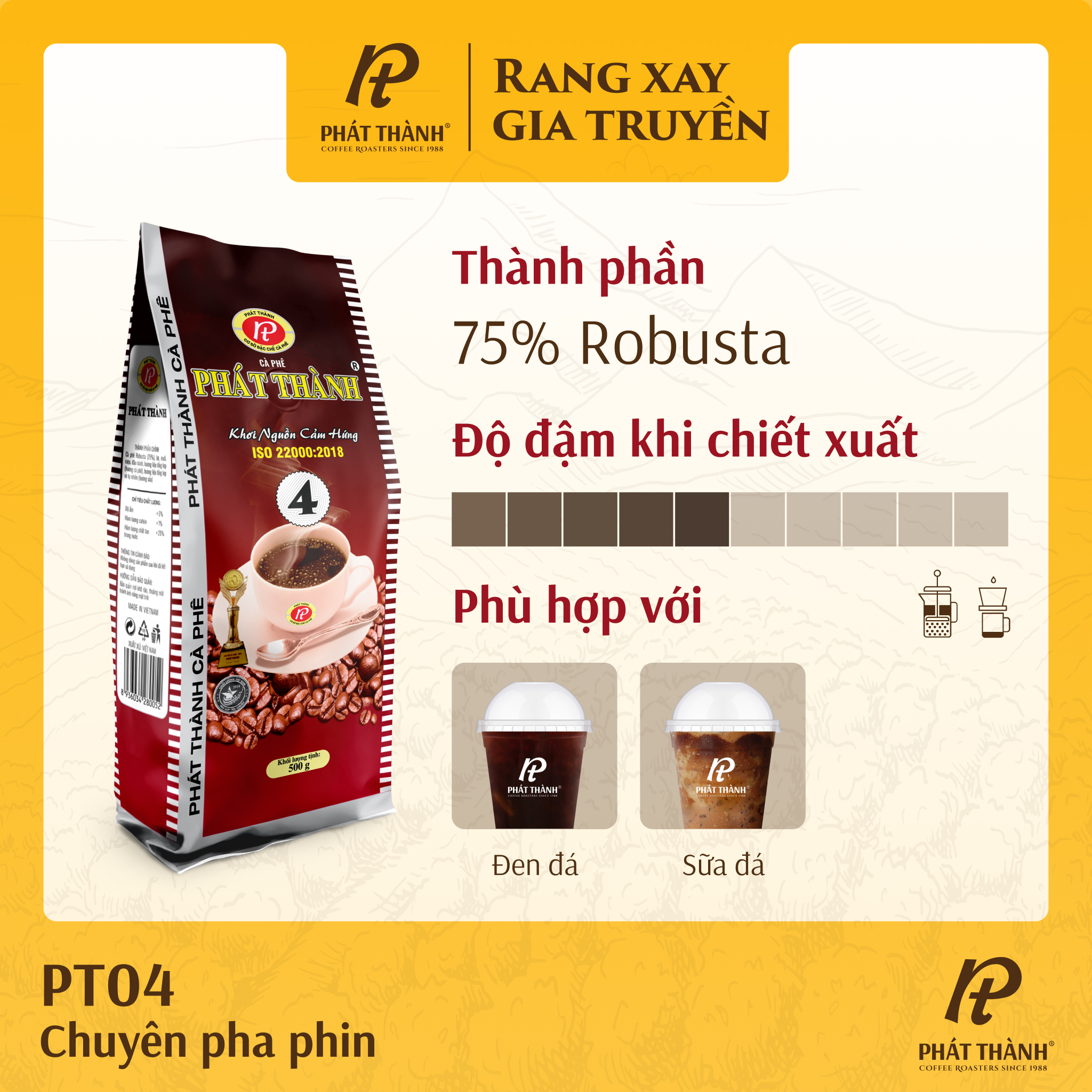 Cà phê phát thành pt04 - gói 500g
