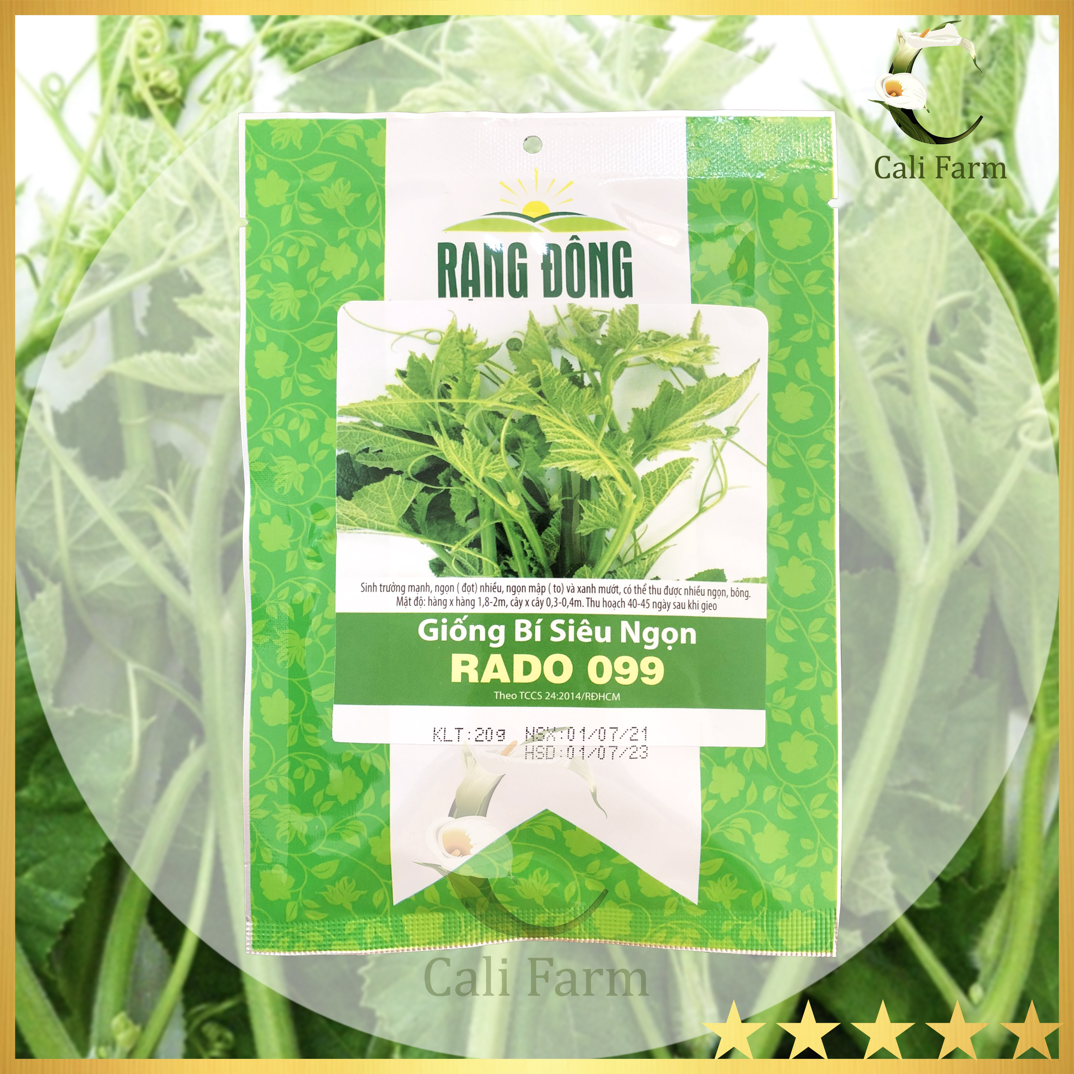 Hạt giống bí siêu ngọn rado 099 ăn rất ngon gói 20gr