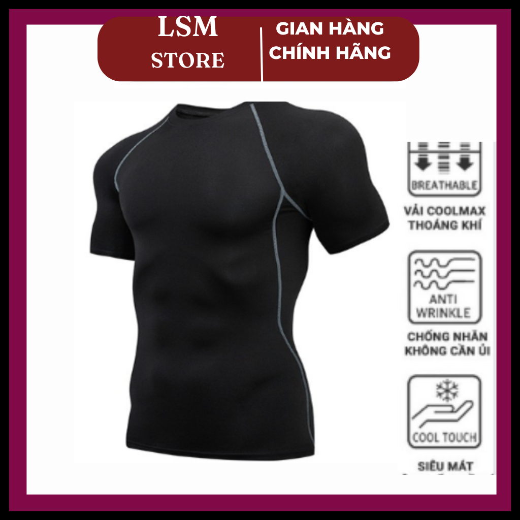 Áo tay ngắn thể thao nam tập gym cao cấp pro combat bóng đá bóng rổ chơi thể thao cao cấp