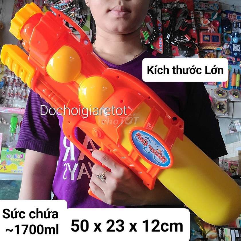 Loại đại và loại trung. Súng bắn nước đồ chơi 6 nòng 1 tia - Đồ chơi súng nước áp lực, bắn xa , đồ chơi hồ bơi, đi biển.