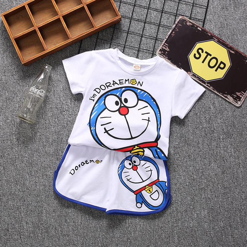 Set bộ đồ thun cộc tay hoạ tiết Doraemon cho bé trai ( N00875 )