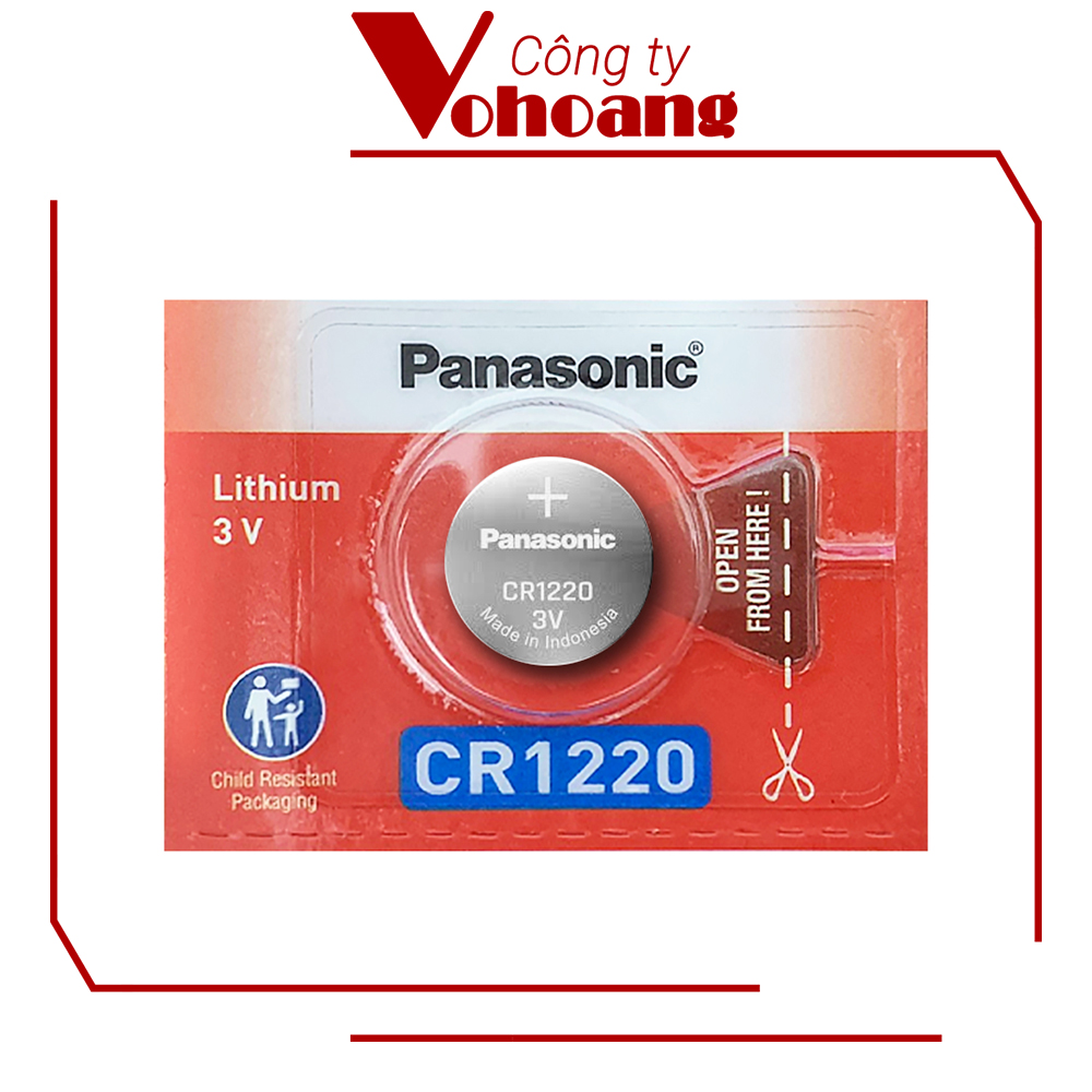 Pin Panasonic CR1220 dùng cho điện thoại remote đồng hồ nhiệt kế v.v…