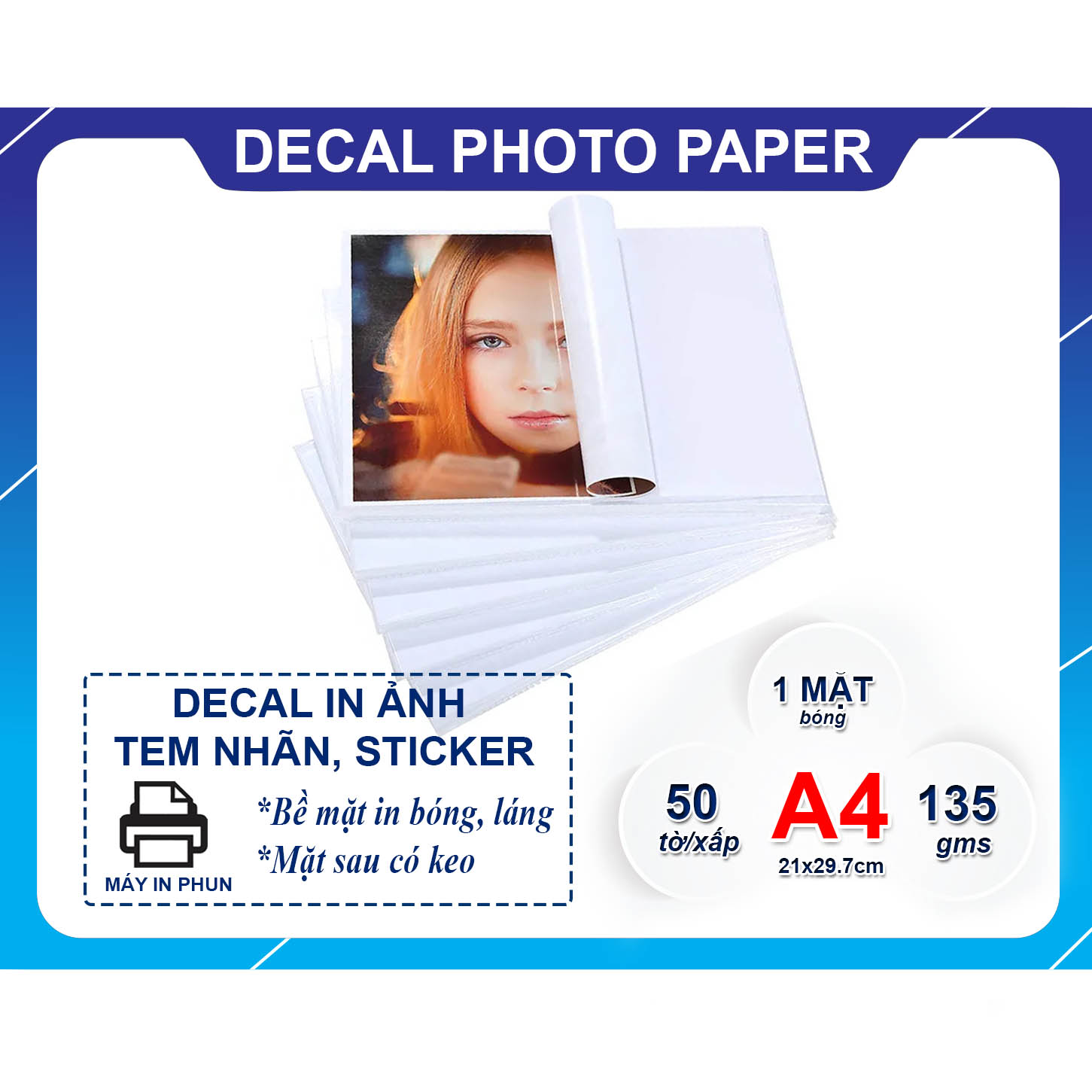 [HCM]DECAL GIẤY ẢNH PHOTO PAPER- KHỔ A4