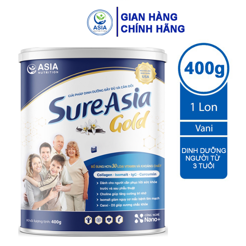 Sữa bột Sure Asia Gold cao cấp ASIA NUTRITION 400g cao cấp nguyên liệu