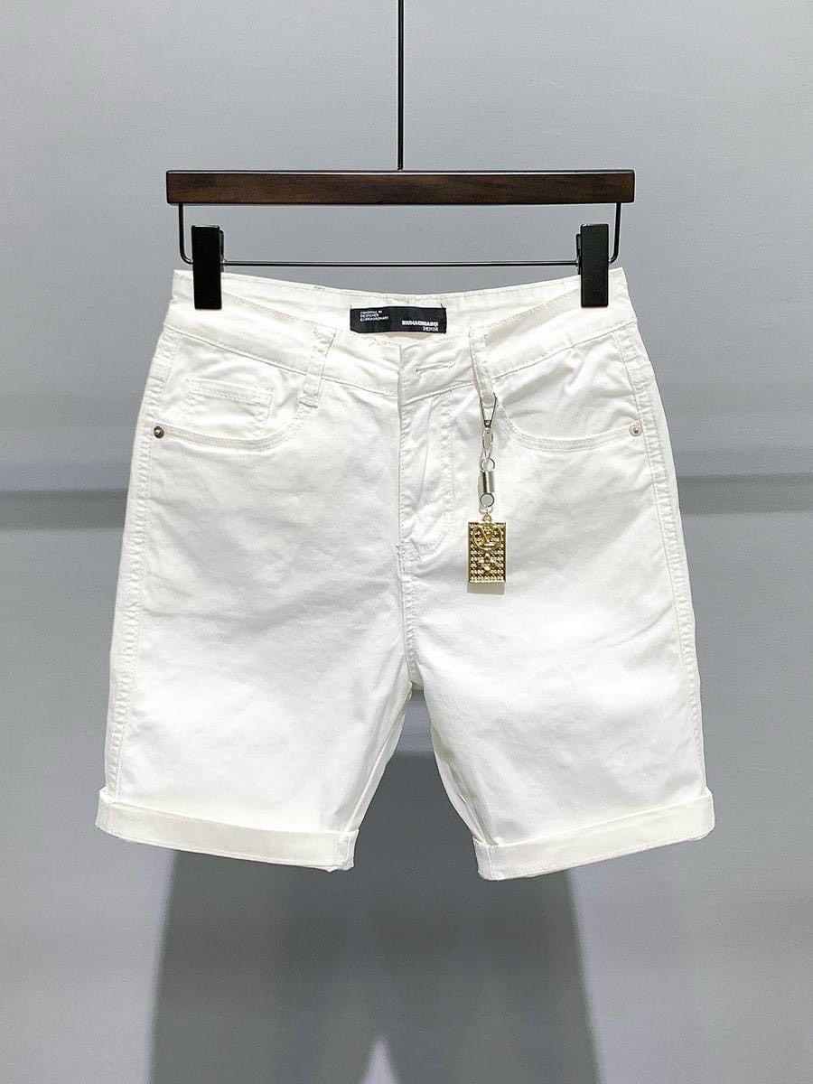 Quần short jean nam quảng châu cao cấp trắng đen trơn đơn giản hàng chuẩn shop