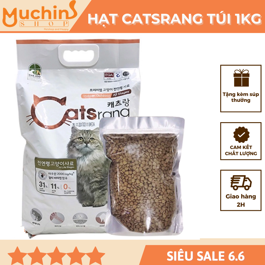 Thức Ăn Cho Mèo Hạt Catsrang 1kg - Catrang Thơm Ngon | Muchinshop