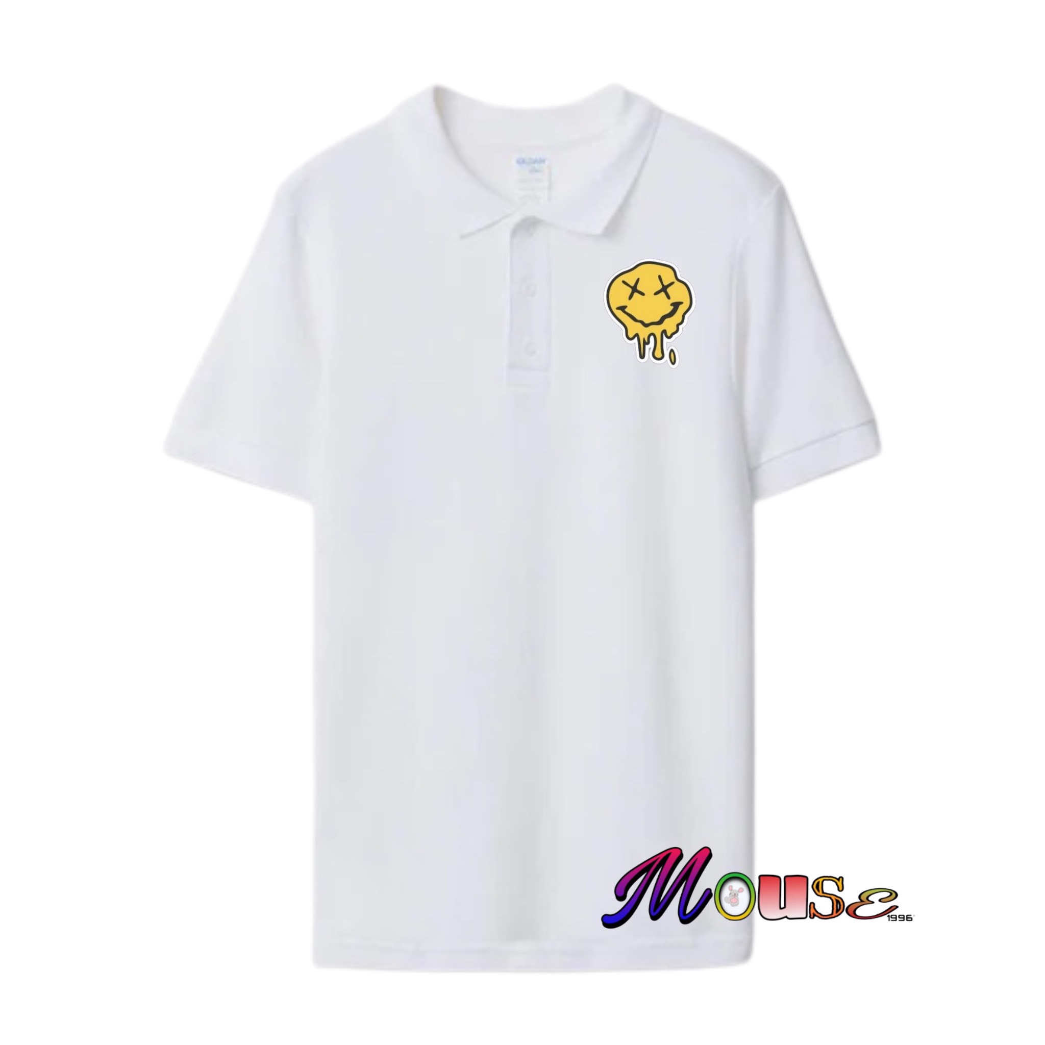 Áo thun polo vải cá sấu cotton co giãn 4 chiều, áo thun polo unisex nam nữ in logo mặt cười khóc.