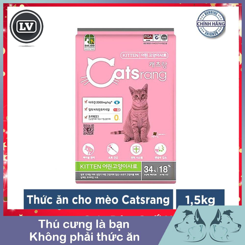 Thức ăn cho mèo con dưới 12 tháng tuổi Catsrang Kitten 1,5kg (Nhập khẩu Hàn Quốc)