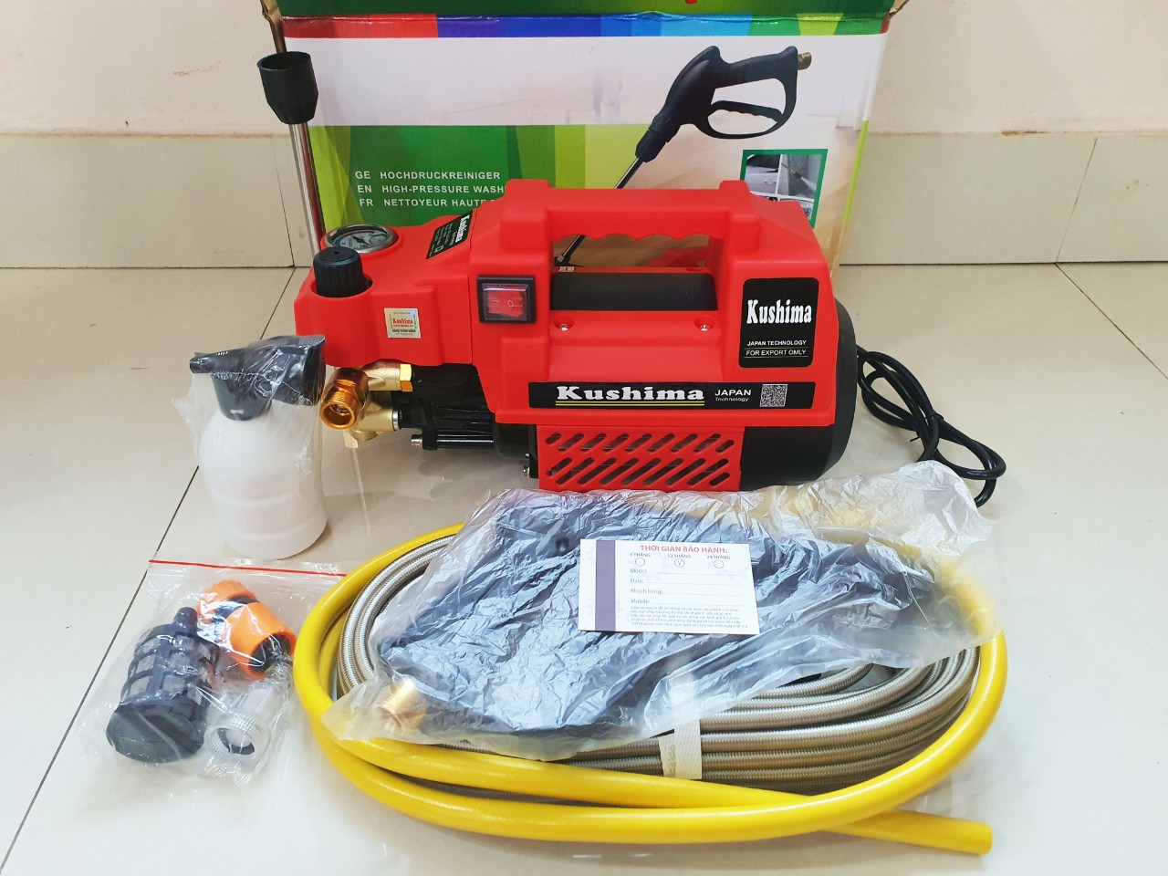 Máy rửa xe kushima 3500w chỉnh áp lõi đồng 100% Modell 2023 cải tiến