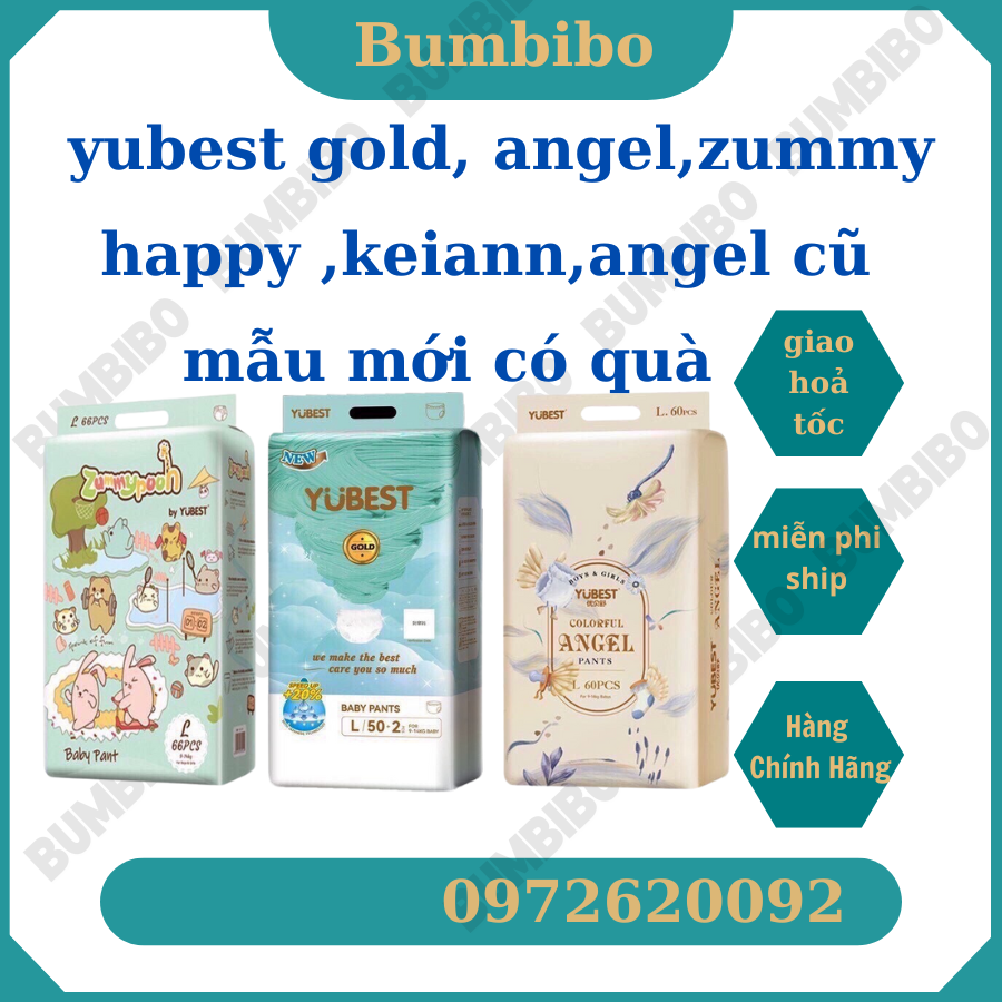 (Voucher đến 20k)(Freeship)(Giao nhanh HCM) Tã Bỉm YUBEST  ZUMMY POOH GOLD--NIGHT--ANGEL--happy sponge quần dán đủ size S90/M84/L78/XL72/XXL66