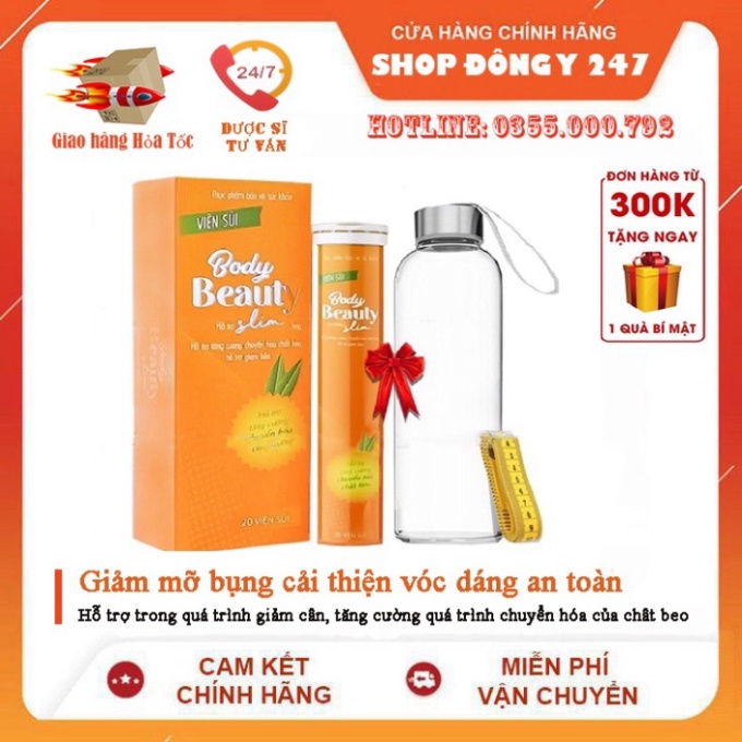 ✅ viên sủi giảm cân body beauty slim 👍 ❤️ , hộp 20 viên, hỗ trợ giảm cân hiệu quả, an toàn tự nhiên