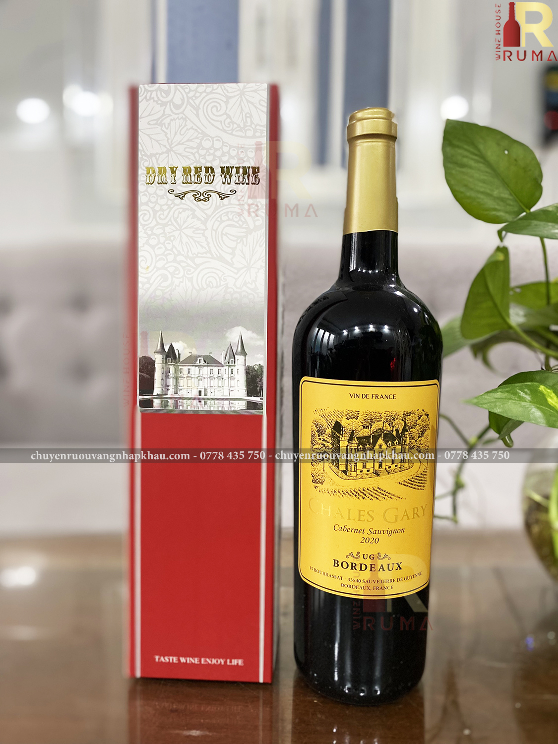 Vang Pháp Chales Gary 750ml nhập khẩu chính hãng