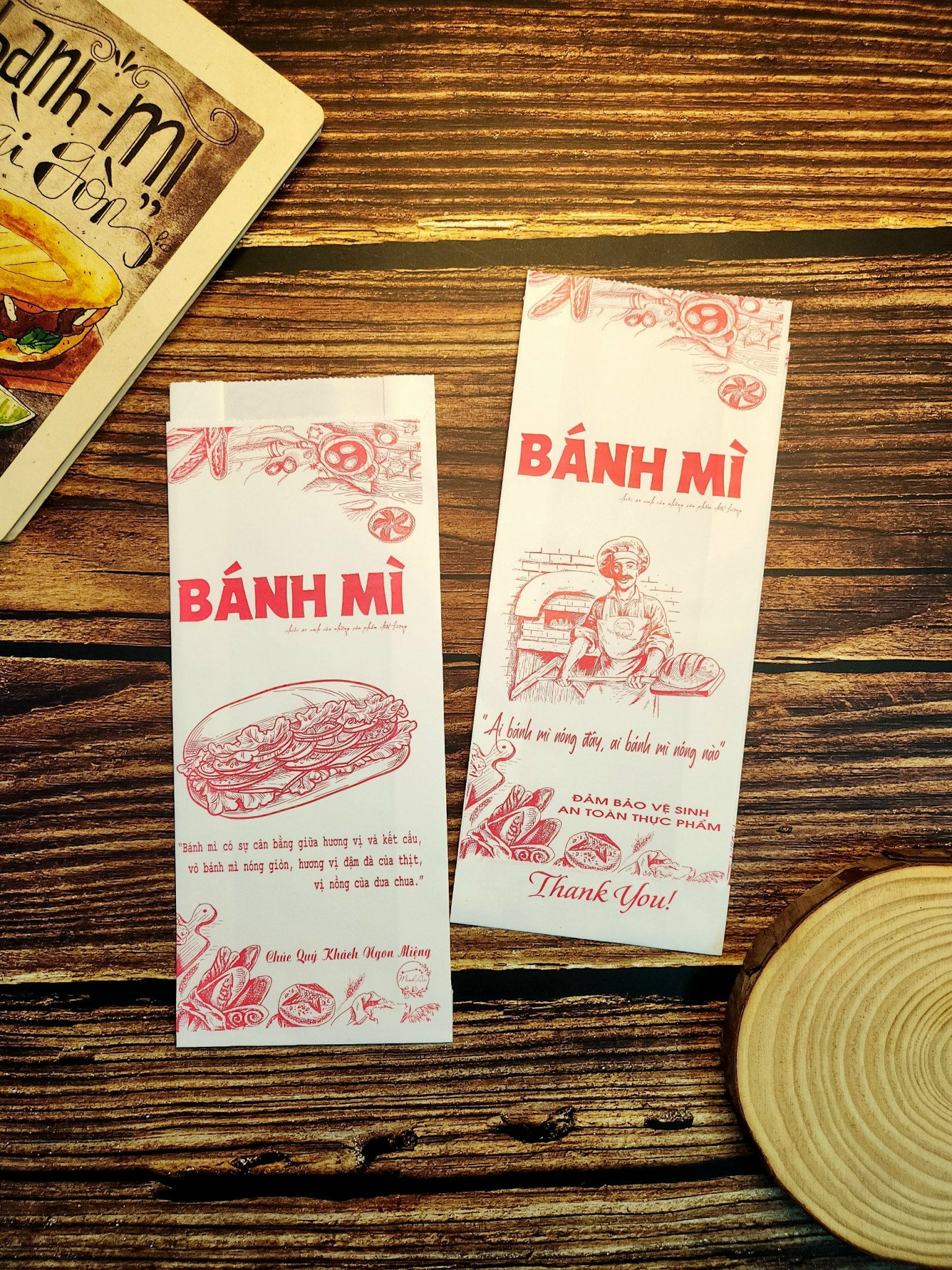 100 Túi giấy đựng bánh mì truyền thống và các loại bánh giấy Couche dầy, chất lượng.NHẬN IN THƯƠNG HIỆU RIÊNG CHỈ 500túi