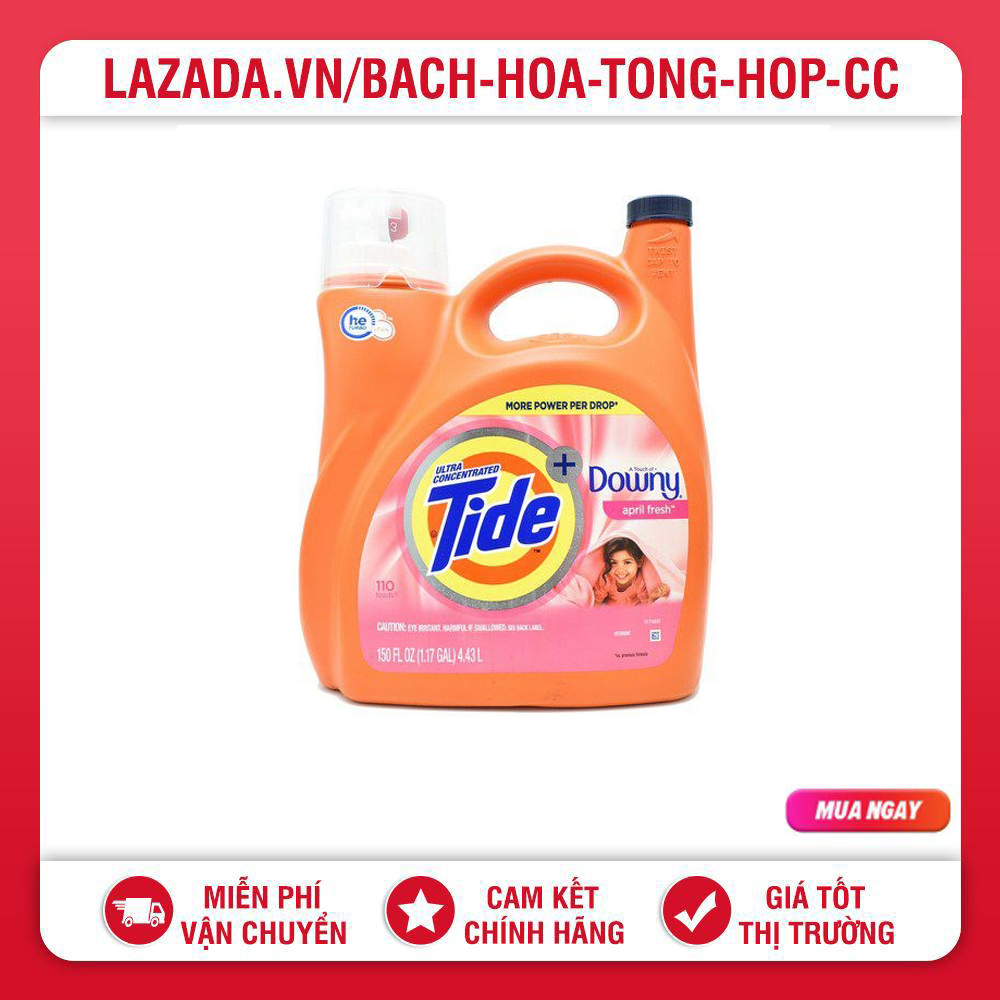 Nước giặt xả tide plus downy april fresh mỹ 4.43l
