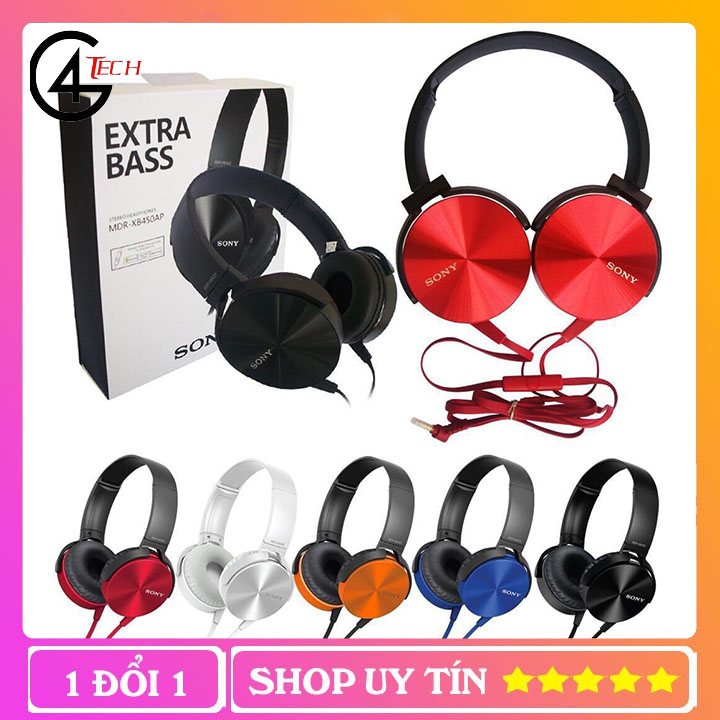 Tai nghe chụp tai mdr -xb450 nghe hay, êm, bass tốt - tai nghe chụp tai có mic