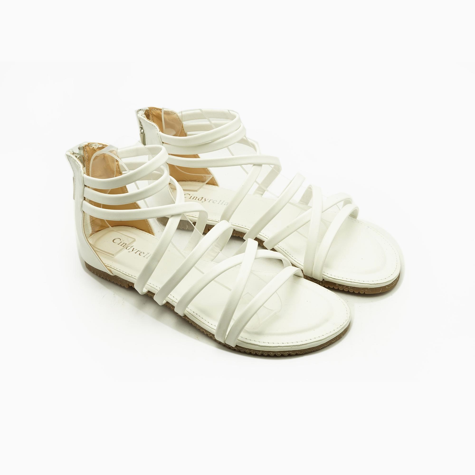 Sandal chiến binh đế bệt đan dây khóa kéo Cindydrella C311