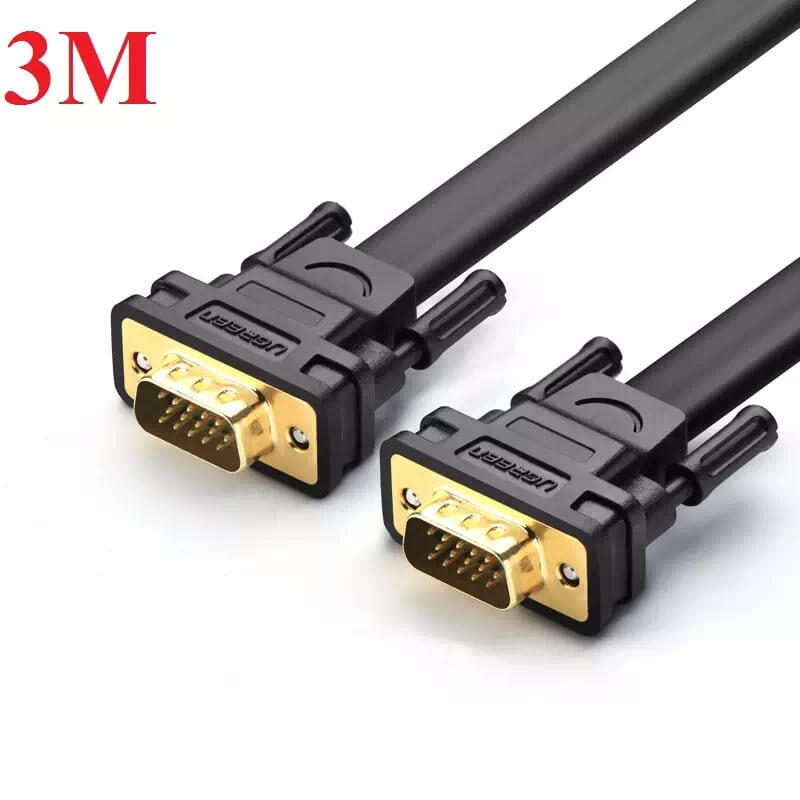 Ugreen 11667 3m màu đen cáp tín hiệu 2 đầu vga cáp dẹt vg105