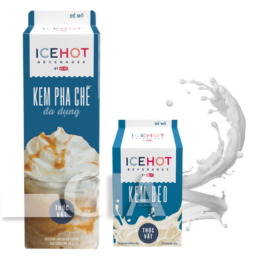 Kem béo thực vật ICEHOT Rich's hộp 454g - Kem Base, On-top, Kem béo vị sữa