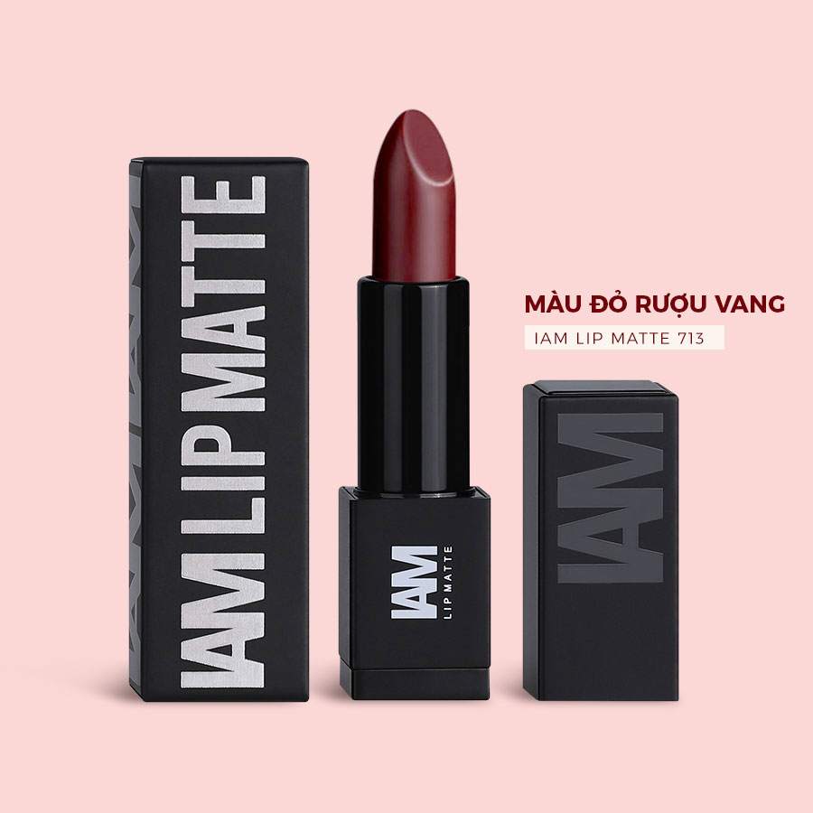 [HCM][KHẮC SON miễn phí] Son thỏi bán lì IAM Lip Matte 713 - MERLOT - Màu đỏ rượu vang