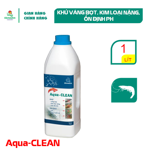 "Hoàn tiền đến 10%" Vemedim Aqua-Clean dùng làm sạch nước, ổn định pH cho ao nuôi thủy sản, chai 1lit